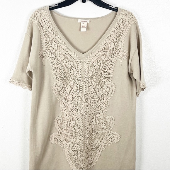 SUNDANCE Celia Embroidered Crochet Lace Trim Tunic Dress, Size Medium - Picture 6 of 8